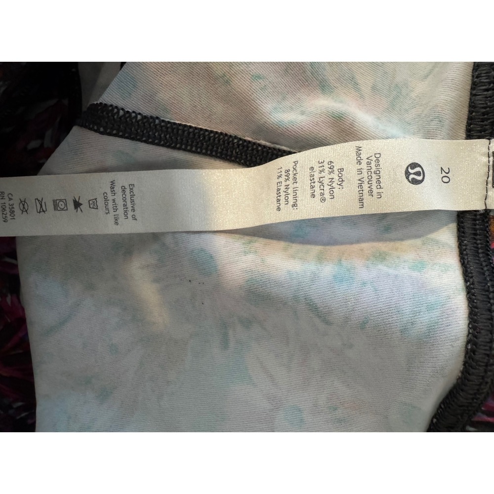 Lululemon Swift Speed High Rise Crop 21" Floral Electric Multi Leggings Size 20 - Picture 8 of 9